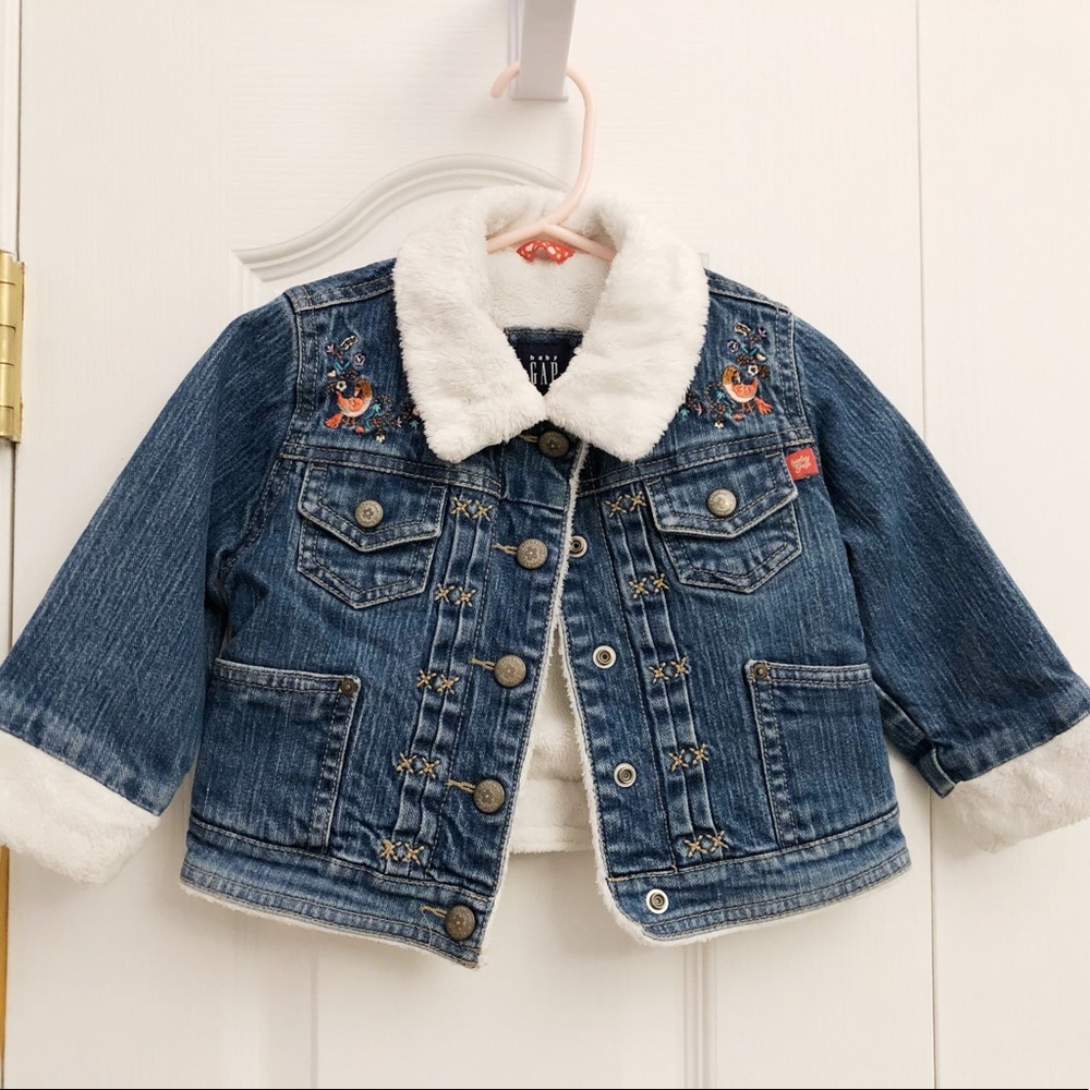 Girls Gap Sherpa-Lined Jean Jacket